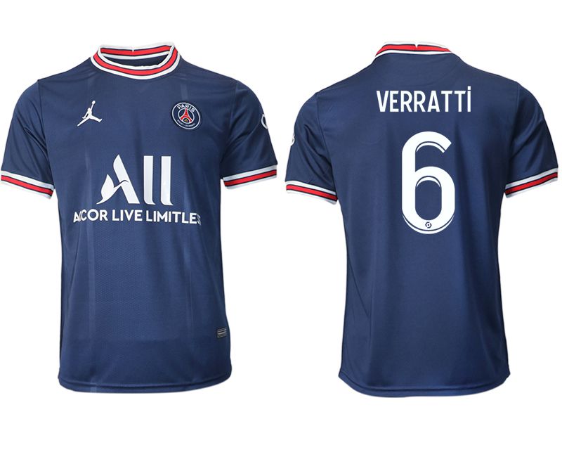 Men 2021-2022 Club Paris St German home aaa version blue #6 Soccer Jersey->paris st german jersey->Soccer Club Jersey